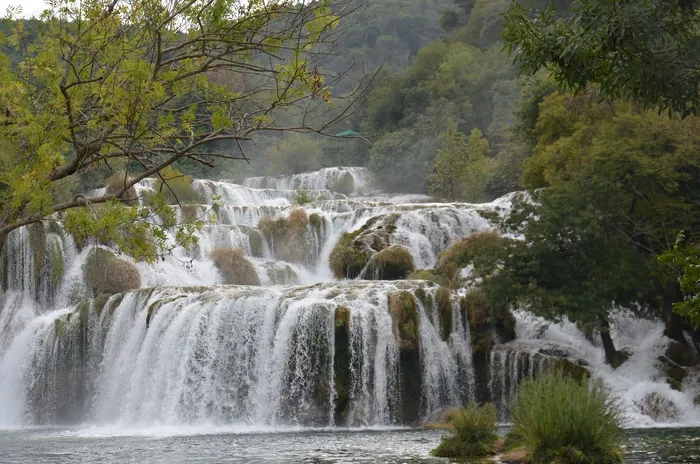 Skradinski buk waterfalls in Krka National Park in October